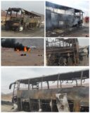 آتش گرفتن یک دستگاه اتوبوس در محور راور_دیهوک با یک مصدوم