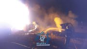 واژگونی کامیون حمل سوخت و آتش گرفتن آن در جاده راور-دیهوک یک قربانی بر جای گذاشت+جزئیات و تصاویر