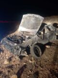 انحراف از جاده و واژگونی خودروی پژو در جاده راور_کرمان با یک کشته و یک مصدوم