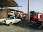اتصالی سیم های برق موجب آتش سوزی یک باب مغازه در منطقه فیض آباد راور شد