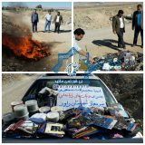 تعداد ۱۲۷۲ حلقه لوح فشرده صوتی و تصویری و بازی های غیرمجاز در راور معدوم شدند+تصاویر