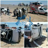 واژگونی خودروی سواری در جاده راور_دیهوک با ۴ مصدوم+تصاویر