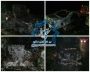 خودروی پژو در جاده راور_دیهوک در آتش سوخت +تصاویر