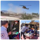 امدادرسانی اورژانس هوایی کرمان به دو نوجوان مصدوم شده در حادثه رانندگی در راور