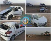 واژگونی پژو ۲۰۶ در جاده راور_دیهوک با ۳ مصدوم