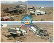 واژگونی خودروی زانتیا در جاده راور_زرند با یک مصدوم