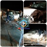 تصادف رخ به رخ دو خودروی سواری در جاده راور_کرمان