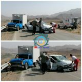 تصادف سواری و وانت در جاده راور_کرمان با ۳ مصدوم