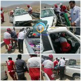 برخورد وانت پراید به گاردریل در جاده راور_کرمان منجر به دو مصدوم شد