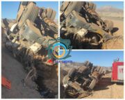 واژگونی تانکر حمل سوخت در محور راور_زرند با یک مصدوم