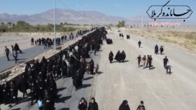 تصاویر هوایی از مراسم پیاده‌روی جاماندگان اربعین حسینی در راور