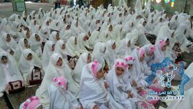 گزارش تصویری/مراسم جشن تکلیف غنچه های نوشکفته باغ ایمان(دانش آموزان دختر) در شهرستان راور